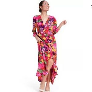 Floral Cascade Ruffle Dress Rixo-Target size 14